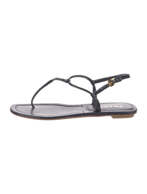 Prada Patent Leather T-Strap Sandals