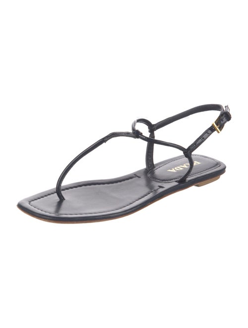 Prada Patent Leather T-Strap Sandals