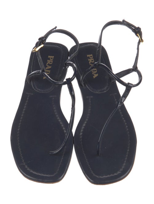 Prada Patent Leather T-Strap Sandals