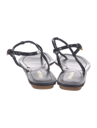 Prada Patent Leather T-Strap Sandals