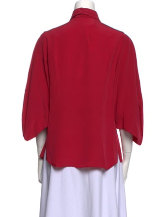 Prada Three-Quarter Sleeve Button-Up Top