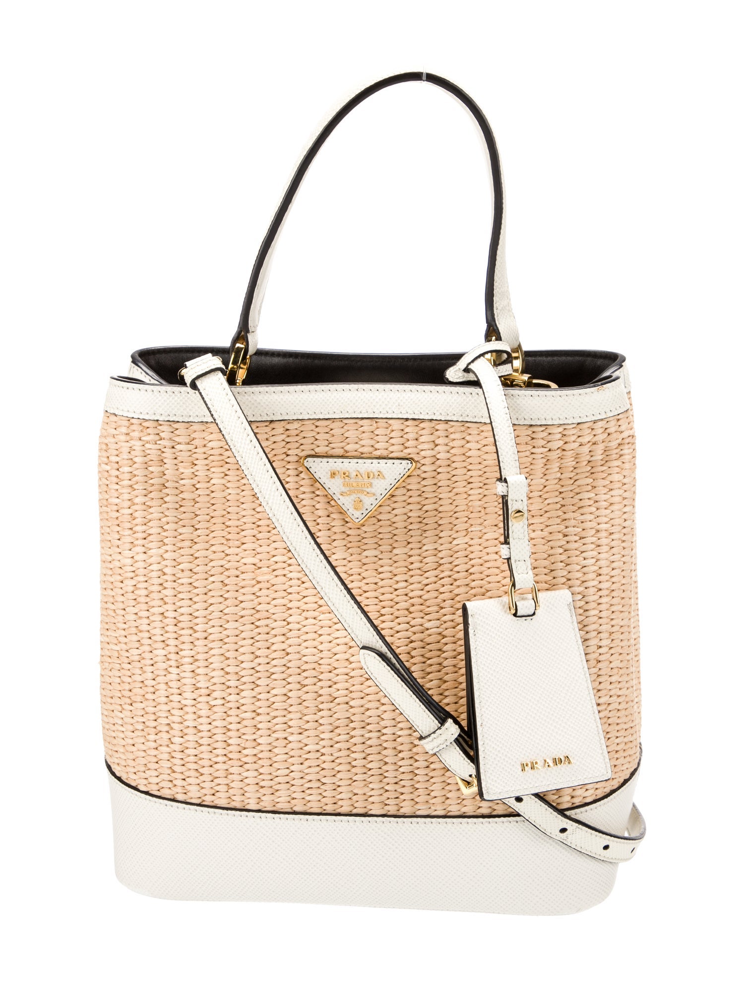 Prada Raffia Top Handle Bag
