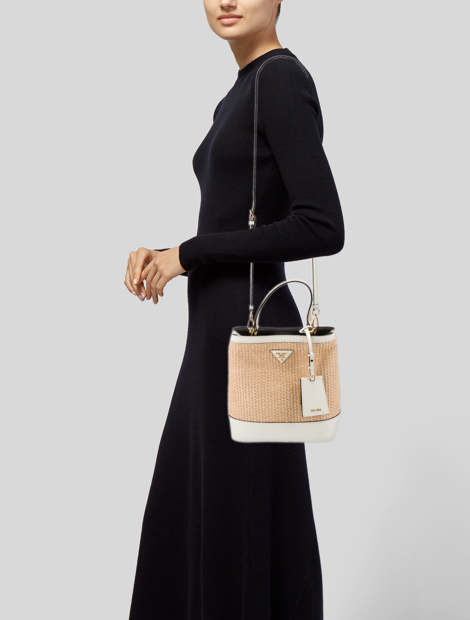 Prada Raffia Top Handle Bag