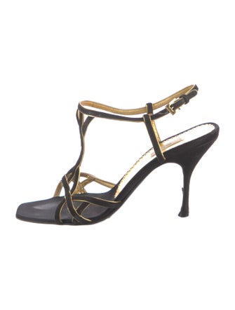 Prada Suede T-Strap Sandals