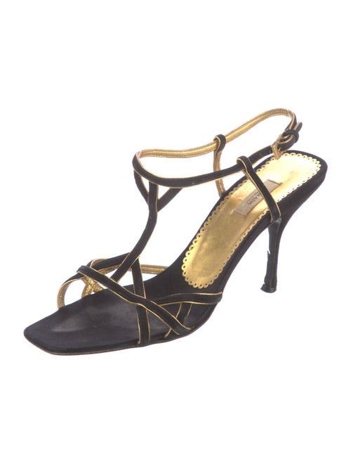 Prada Suede T-Strap Sandals