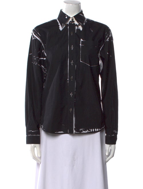 Prada 2018 Long Sleeve Button-Up Top