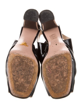 Prada Patent Leather Slingback Sandals