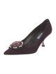 Prada Suede Crystal Embellishments Pumps