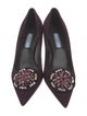 Prada Suede Crystal Embellishments Pumps