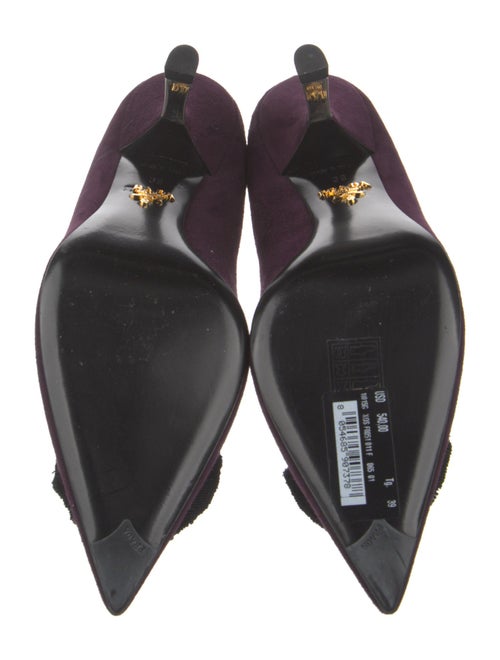 Prada Suede Crystal Embellishments Pumps