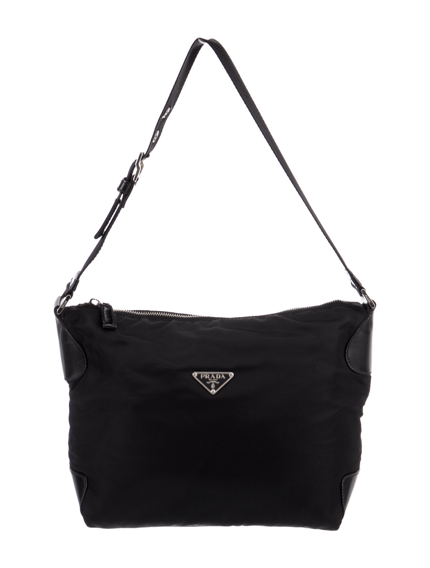 Prada Enameled Metal Triangle Shoulder Bag