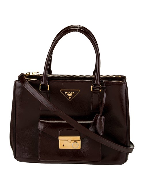 Prada Saffiano Lux Leather Galleria Double Zip