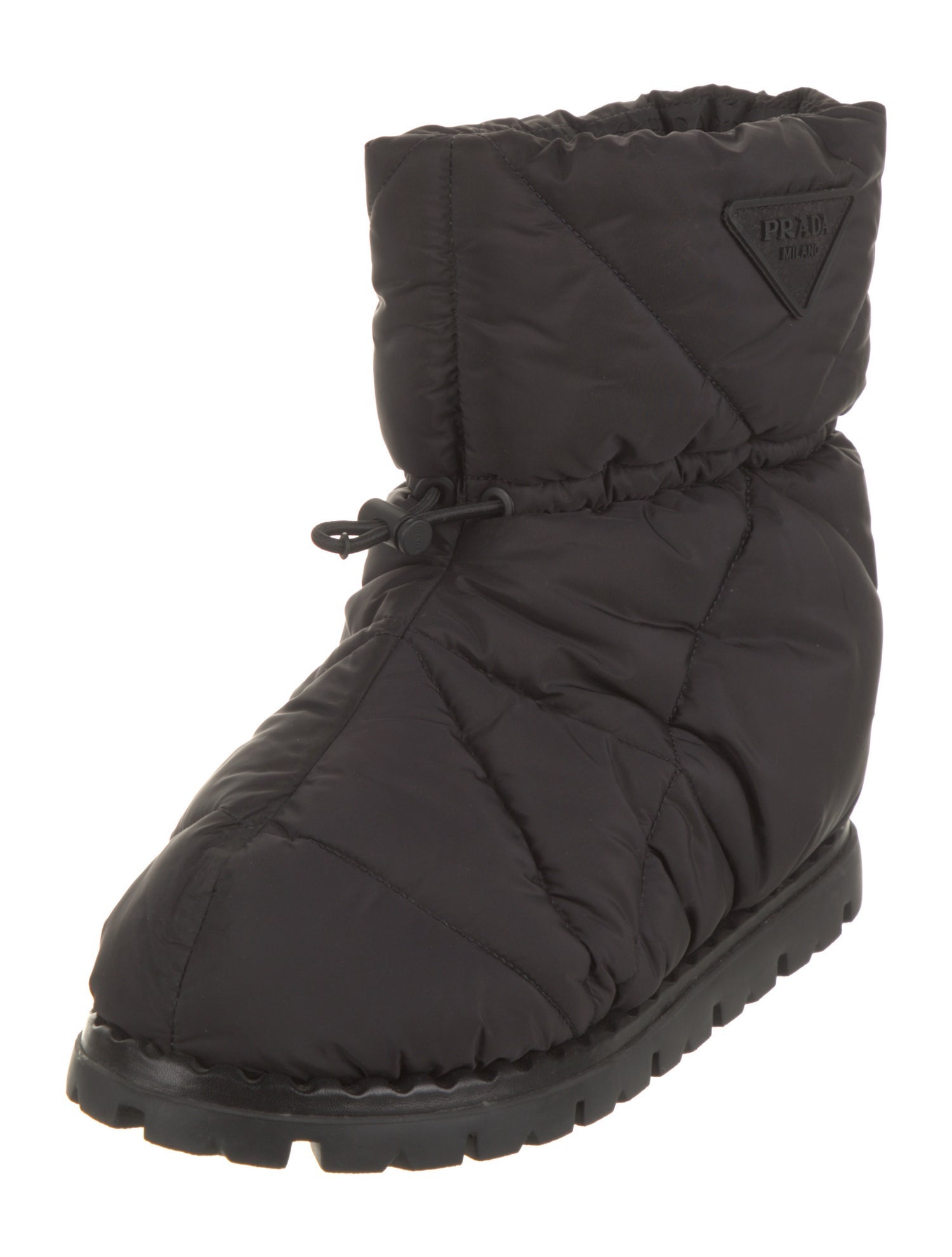 Prada Nylon Lace-Up Boots