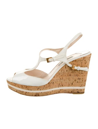 Prada Patent Leather T-Strap Sandals