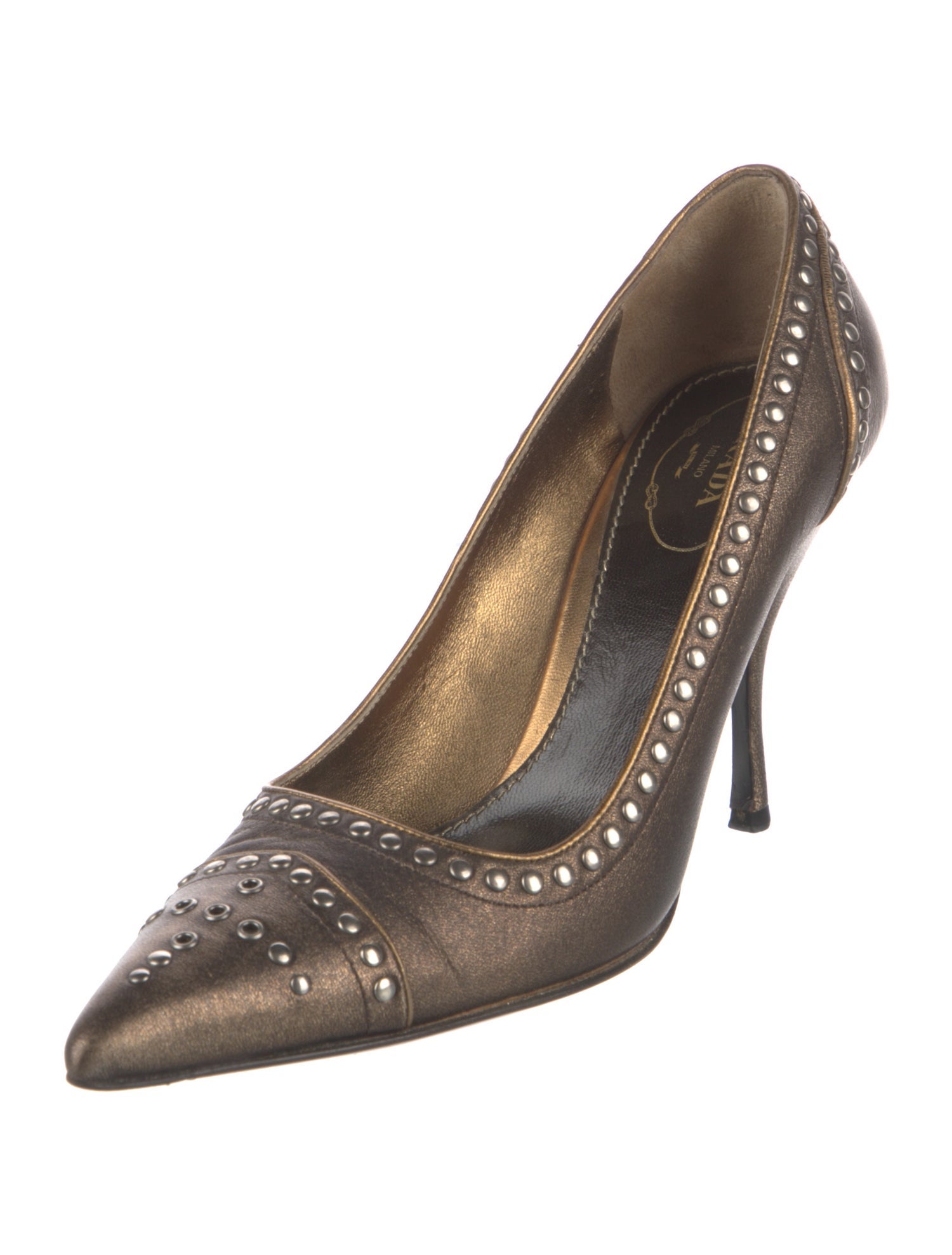 Prada Leather Printed Pumps