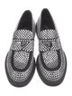 Prada Enameled Metal Triangle Velvet Oxfords