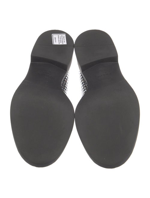 Prada Enameled Metal Triangle Velvet Oxfords