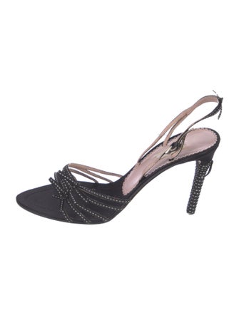 Prada Satin Slingback Sandals