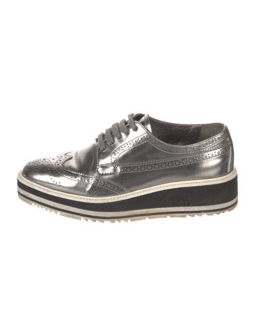 Prada Leather Eyelet Trim Oxfords