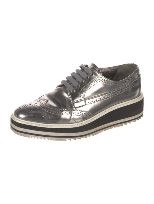 Prada Leather Eyelet Trim Oxfords