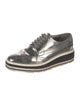 Prada Leather Eyelet Trim Oxfords