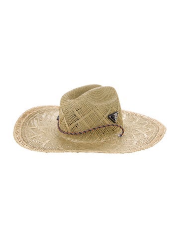 Prada Hats Wide Brim Straw Hat