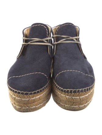 Prada Suede Whipstitch Trim Espadrilles