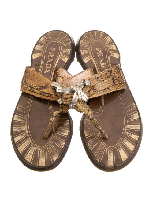 Prada Python Animal Print Slides