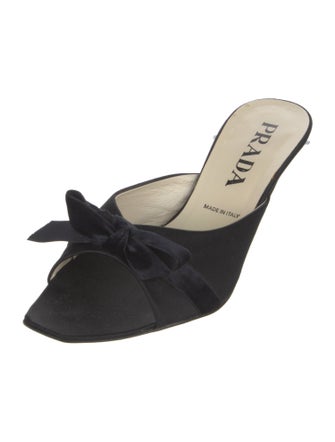 Prada Satin Bow Accents Slides