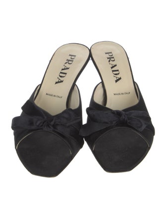 Prada Satin Bow Accents Slides