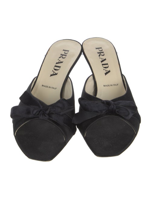 Prada Satin Bow Accents Slides