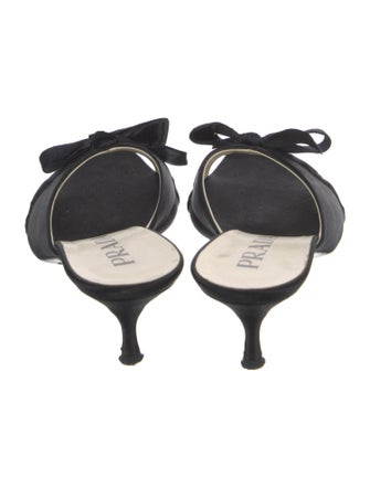 Prada Satin Bow Accents Slides