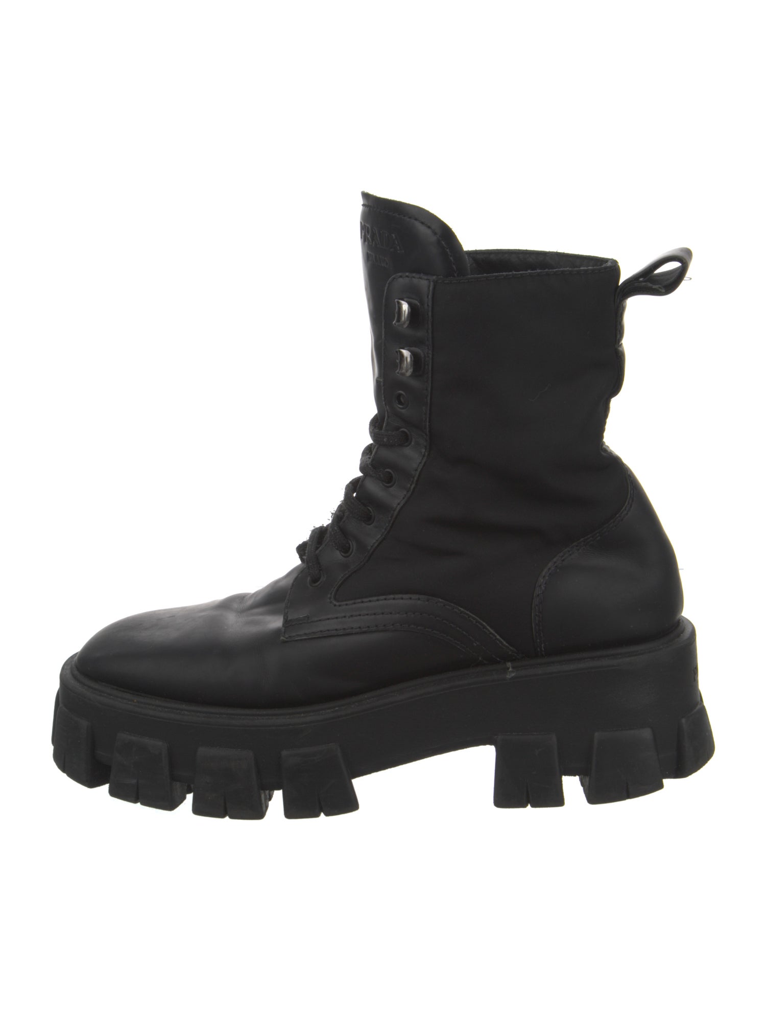 Prada Leather Combat Boots