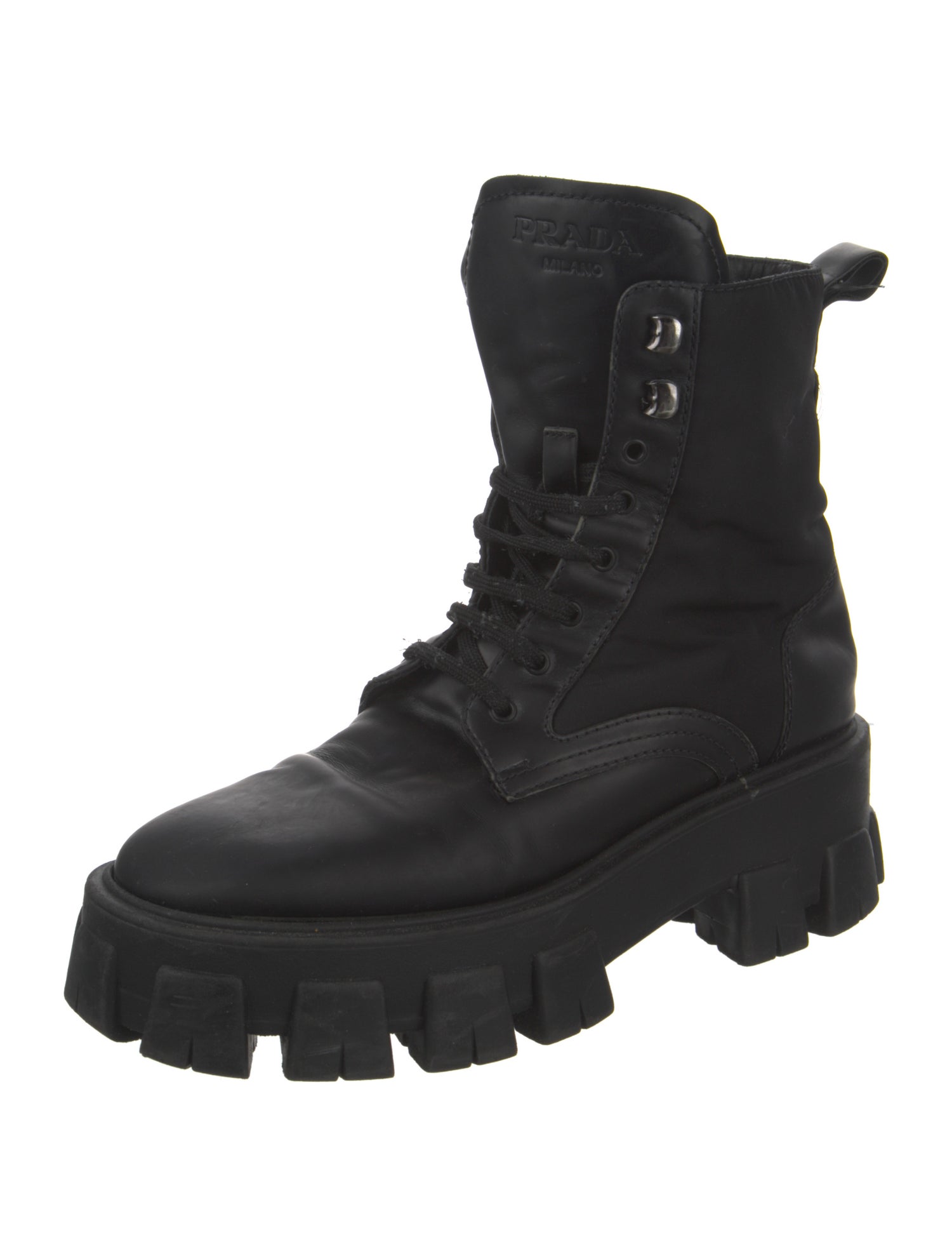 Prada Leather Combat Boots