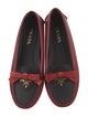 Prada Leather Bow Accents Moccasins