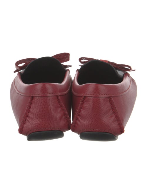 Prada Leather Bow Accents Moccasins
