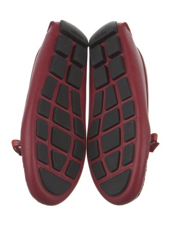 Prada Leather Bow Accents Moccasins
