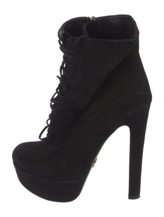 Prada Suede Lace-Up Boots