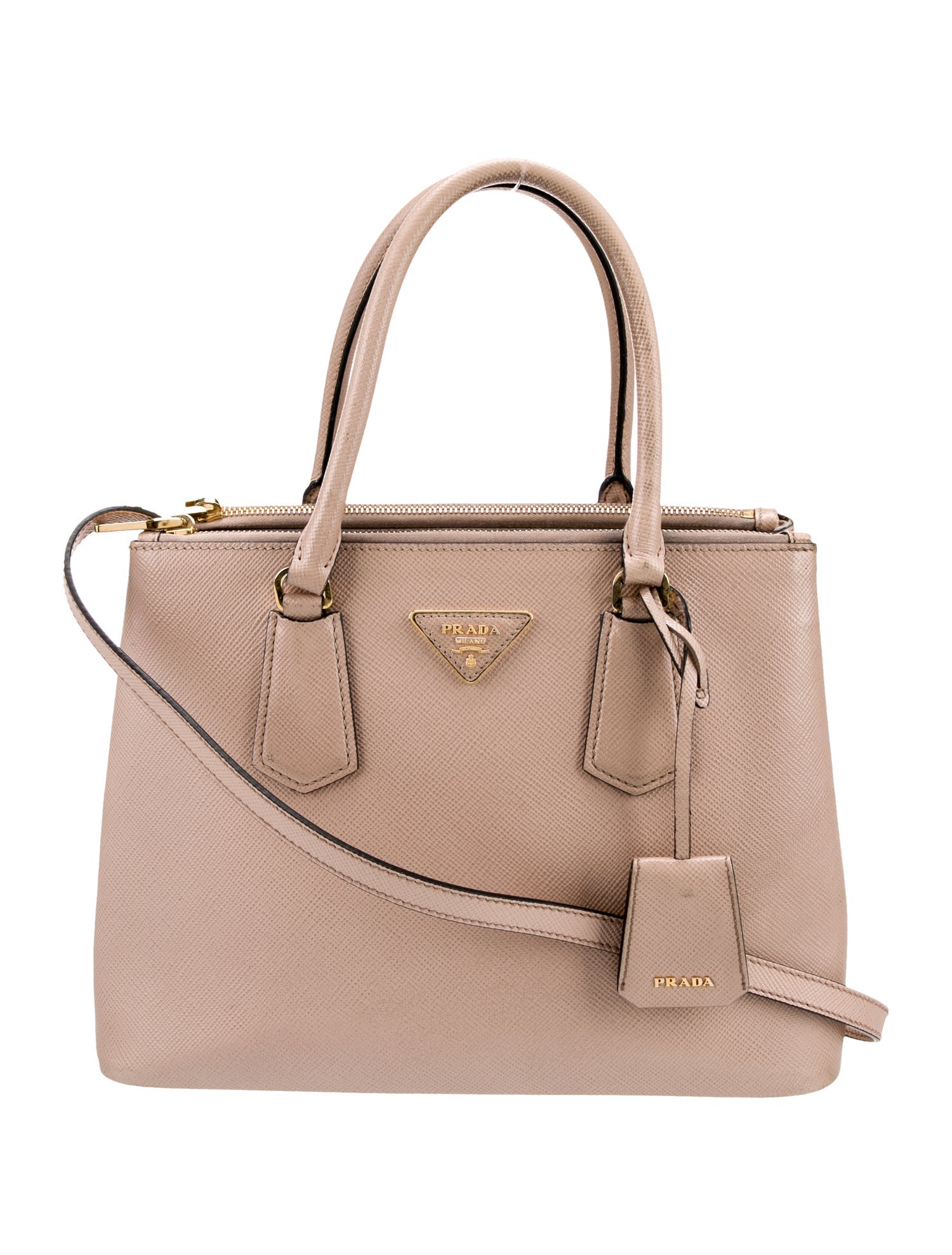 Prada Enameled Metal Triangle Top Handle Bag Medium