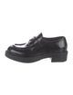 Prada Enameled Metal Triangle Patent Leather Oxfords