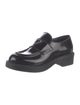 Prada Enameled Metal Triangle Patent Leather Oxfords