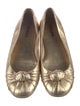 Prada Leather Ruffle Embellishment Ballet Flats