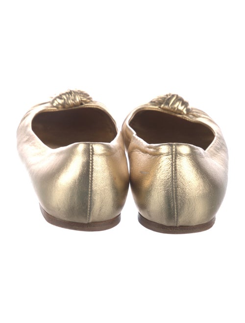 Prada Leather Ruffle Embellishment Ballet Flats