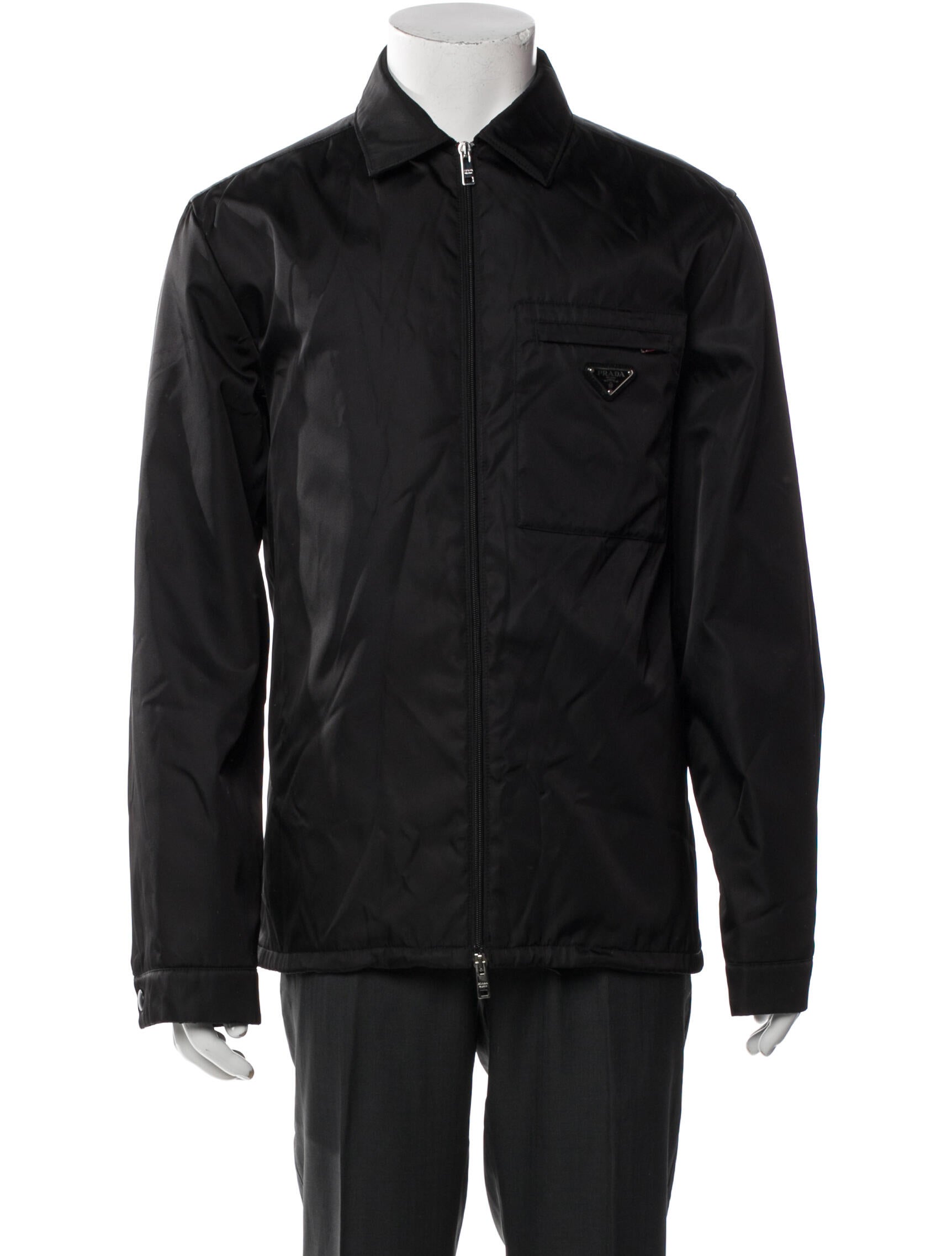 Prada 2020 Enameled Metal Triangle Windbreaker