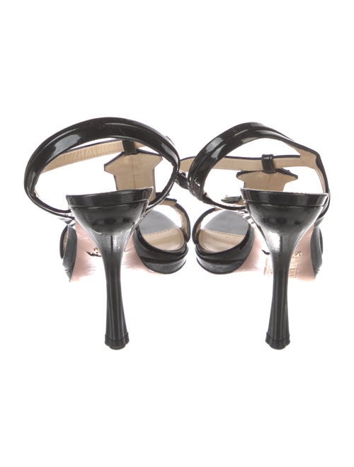 Prada Patent Leather T-Strap Sandals