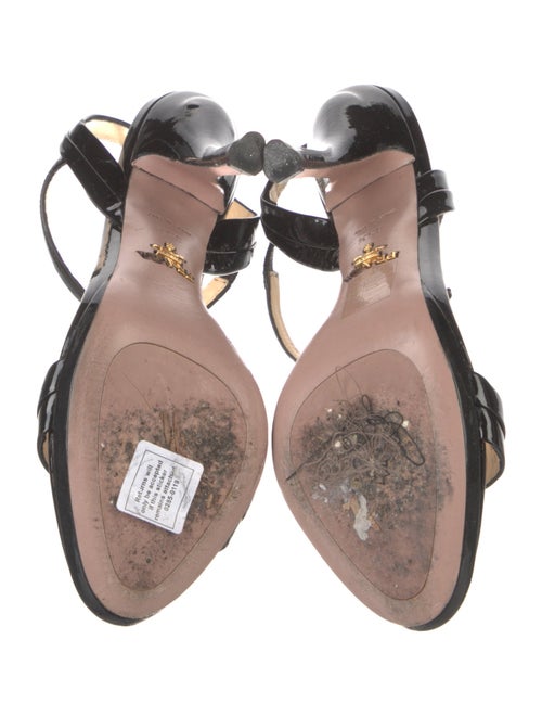 Prada Patent Leather T-Strap Sandals