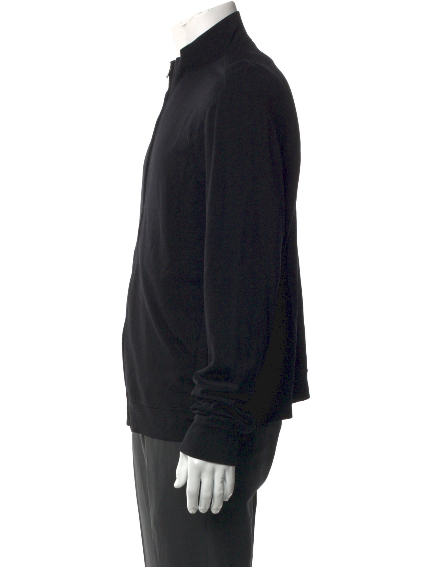 Prada Enameled Metal Triangle Mock Neck Cardigan