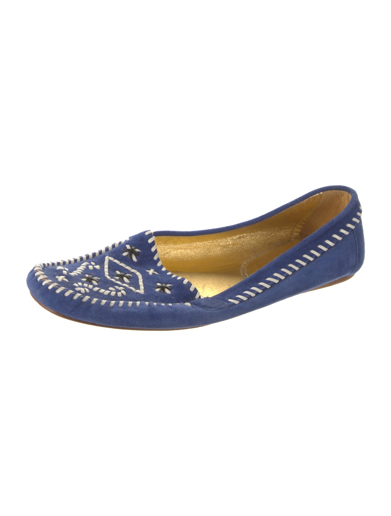 Prada Suede Whipstitch Trim Loafers