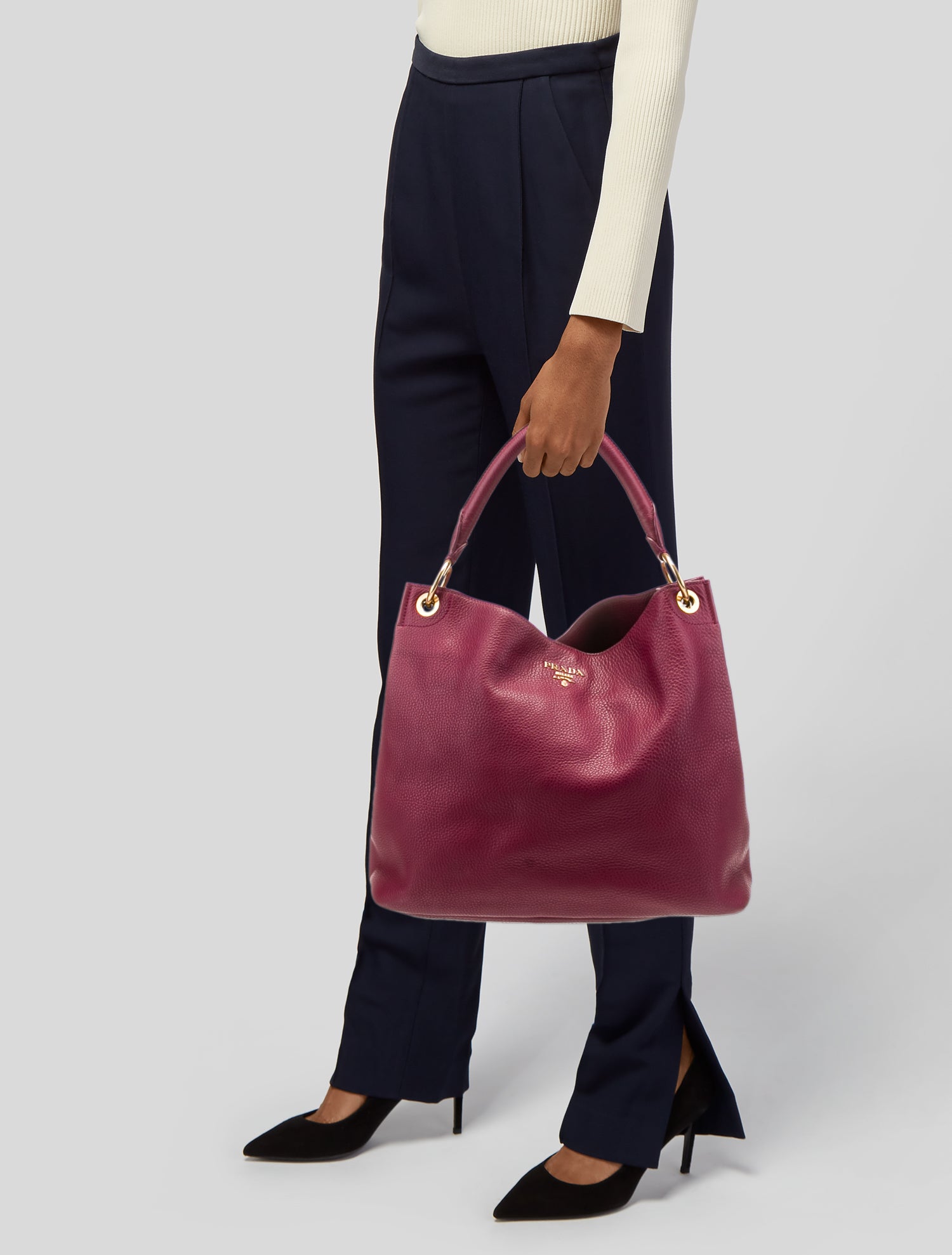 Prada Vitello Daino Leather Hobo