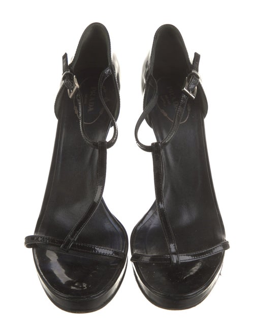 Prada Patent Leather T-Strap Sandals